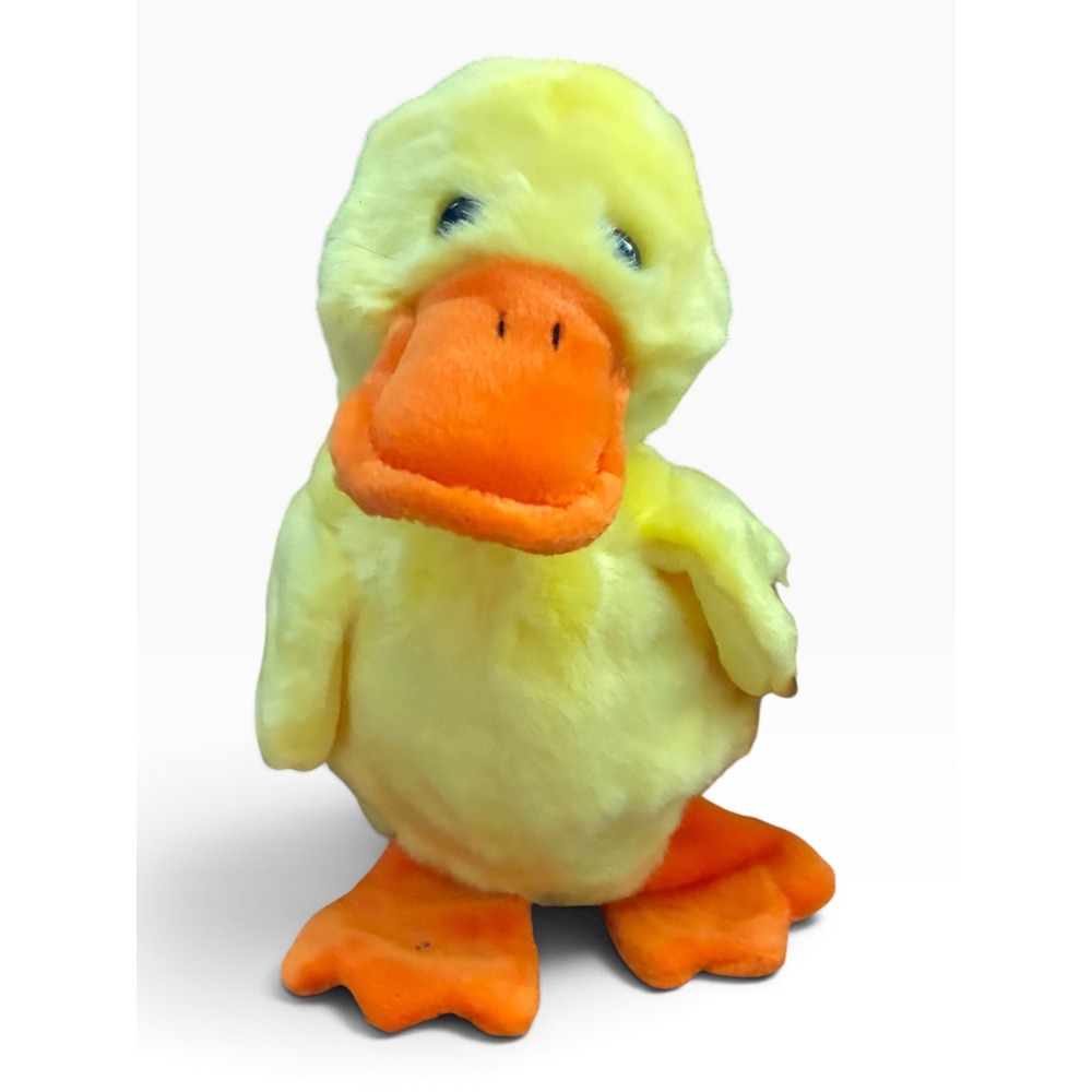 Ty Beanie Buddies Quackers Duck Plush Yellow Orange Large 90s Vintage Retired